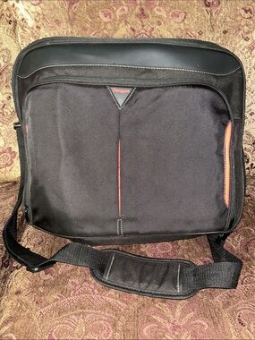 Targus Black Laptop Messenger Bag | Red Accents | Fits 15.6" Laptop